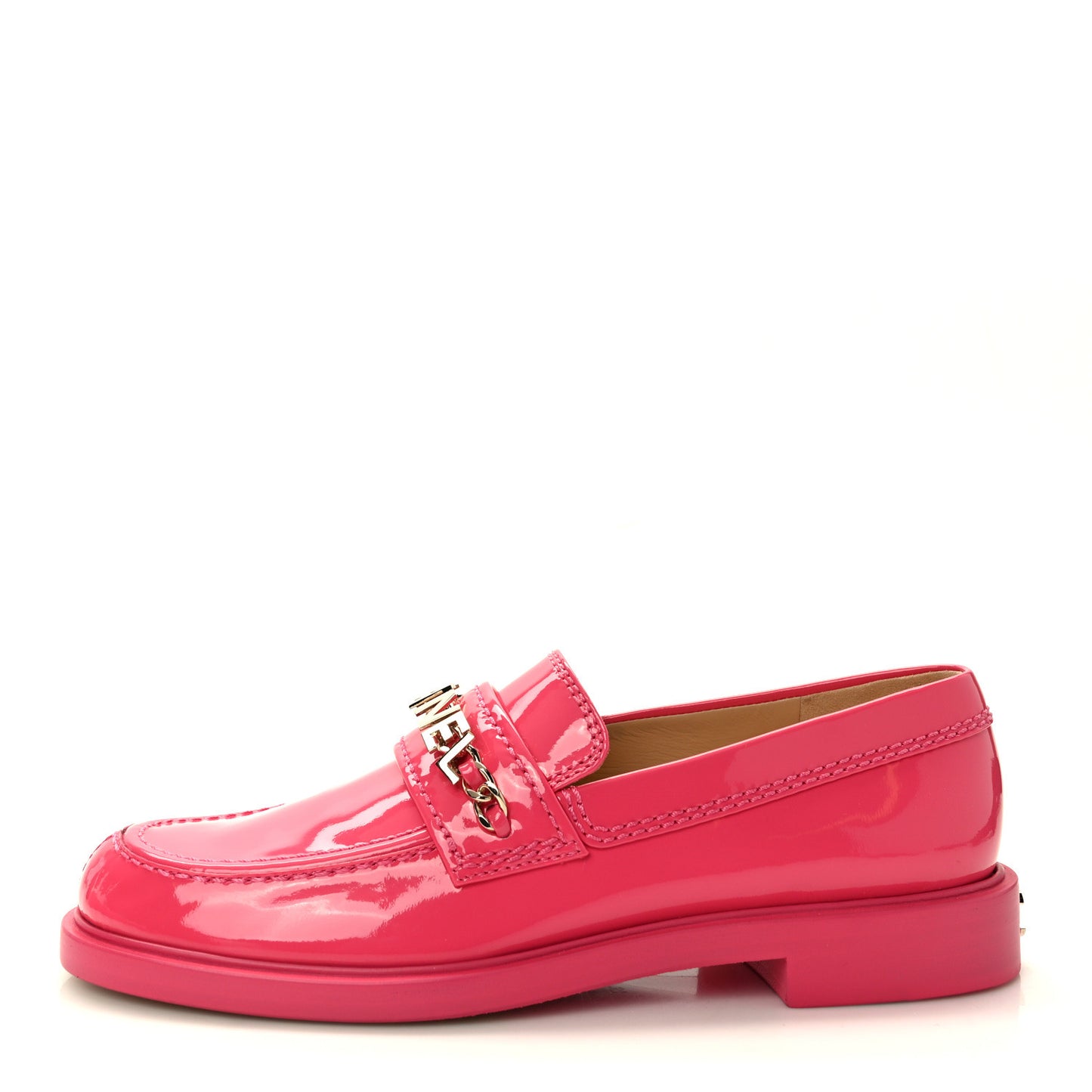 Patent Calfskin Logo Loafers 37 Pink