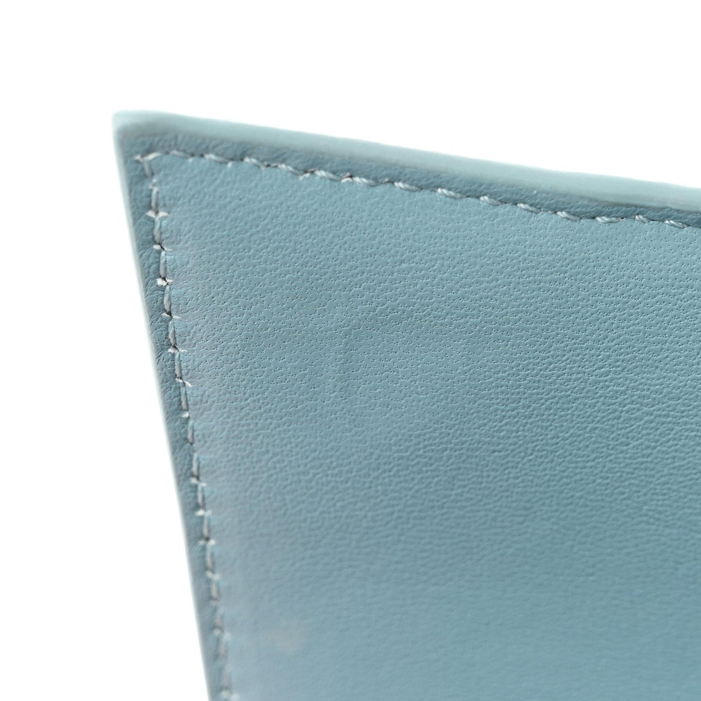 Shiny Calfskin Crocodile Embossed Hourglass Top Handle Bag XS Blue Grey