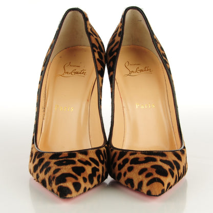 Christian Louboutin Pony Hair Jaguar Kid Leopard Print Pigalle Follies 100 Pumps 37 Brown 2 of 7
