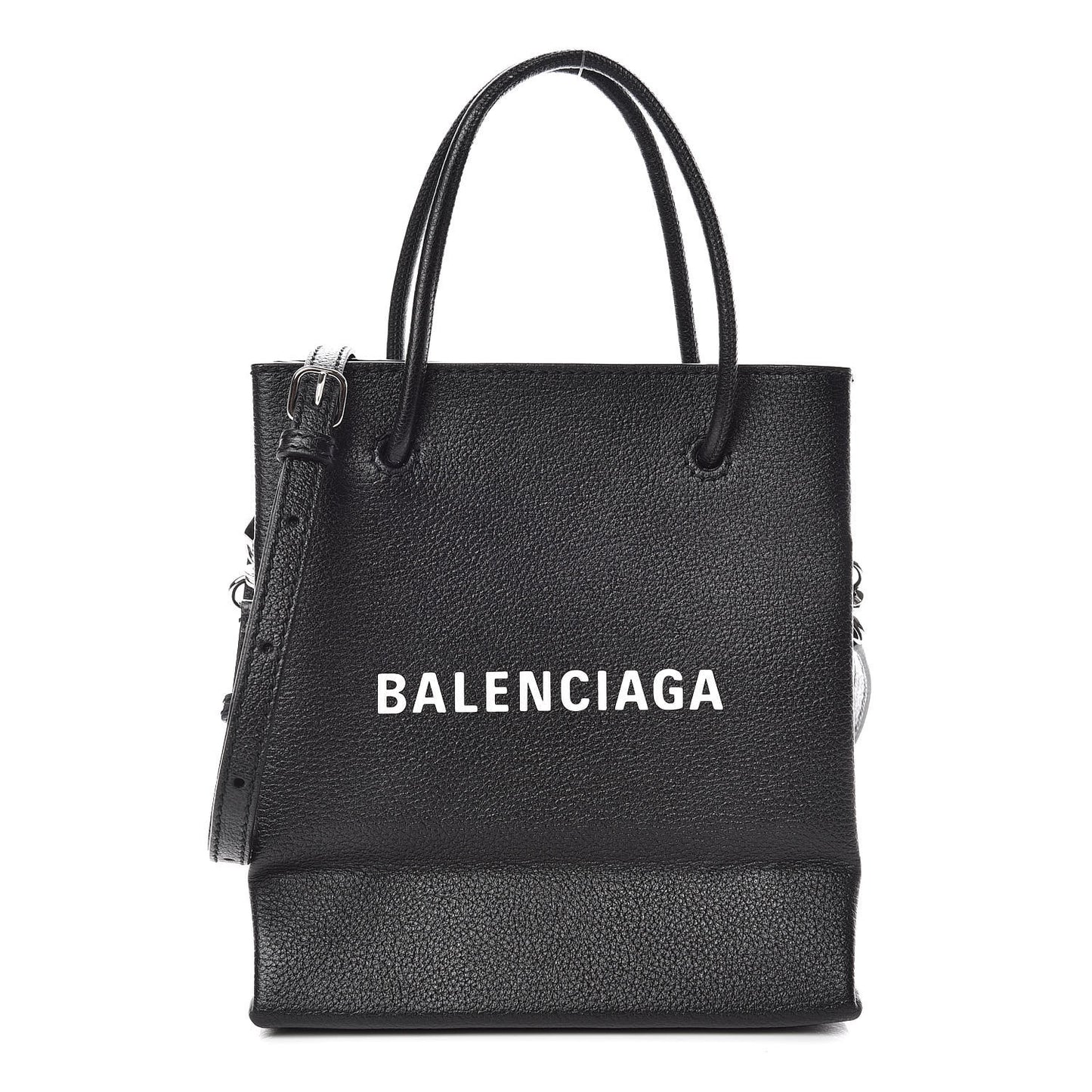 Calfskin Logo XXS Shopping Tote Black