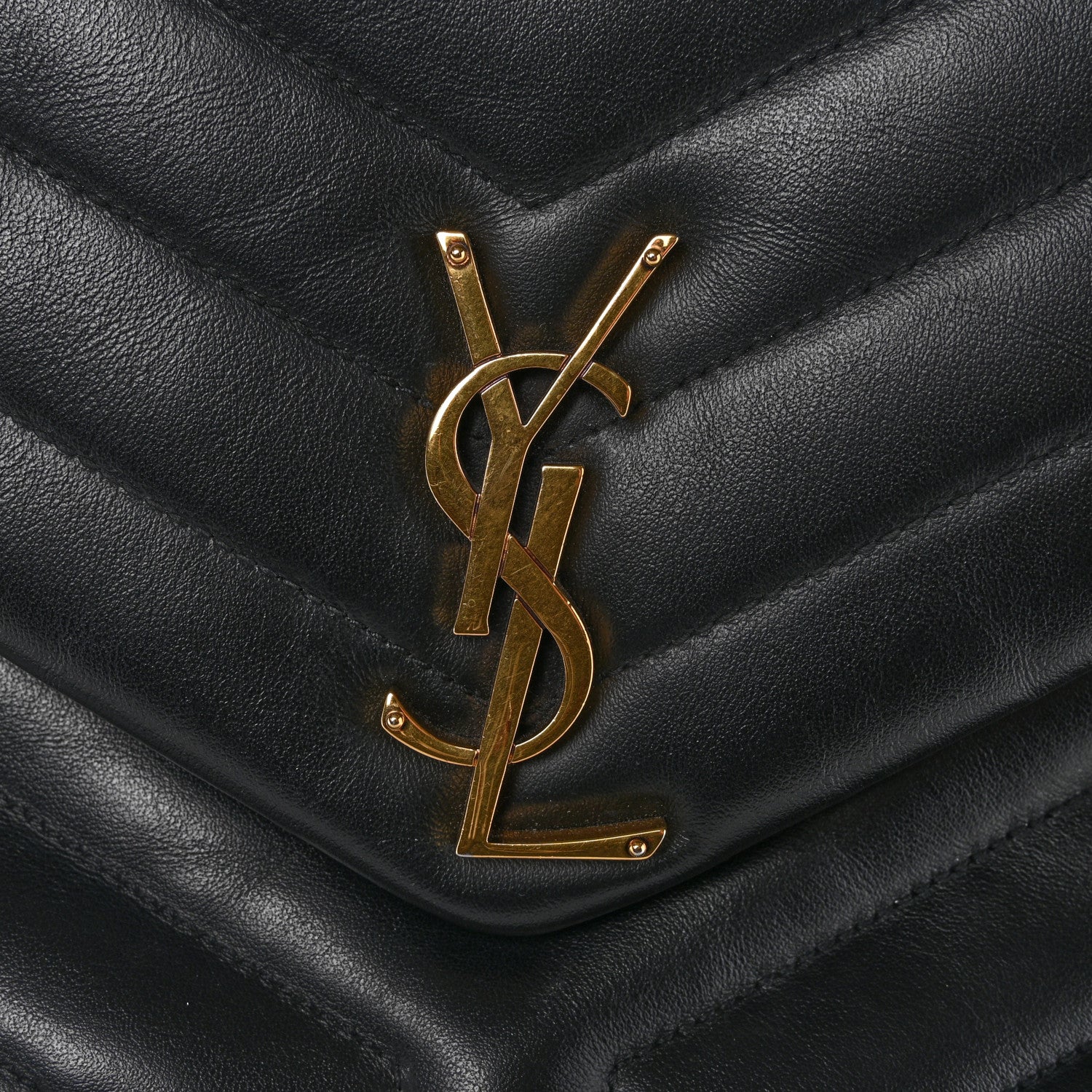 Saint Laurent Calfskin Y Quilted Monogram Large Loulou Chain Satchel Black 11 of 14