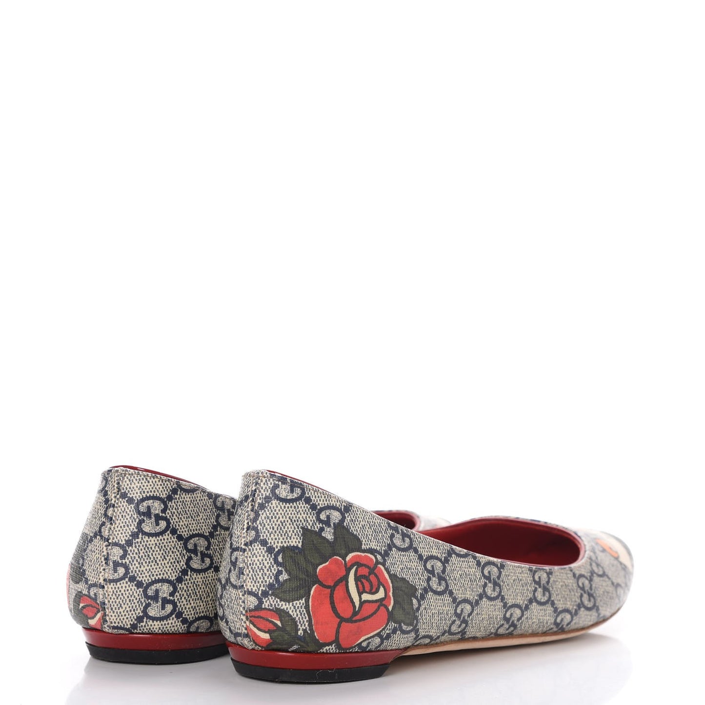 GG Supreme Monogram Heart Tattoo Ballet Flats 38