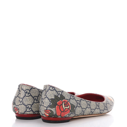 Gucci GG Supreme Monogram Heart Tattoo Ballet Flats 38 4 of 10