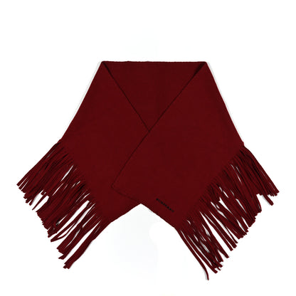 Burberry Wool Cashmere Felted Fringe Scarf Carmine Red 2 of 8