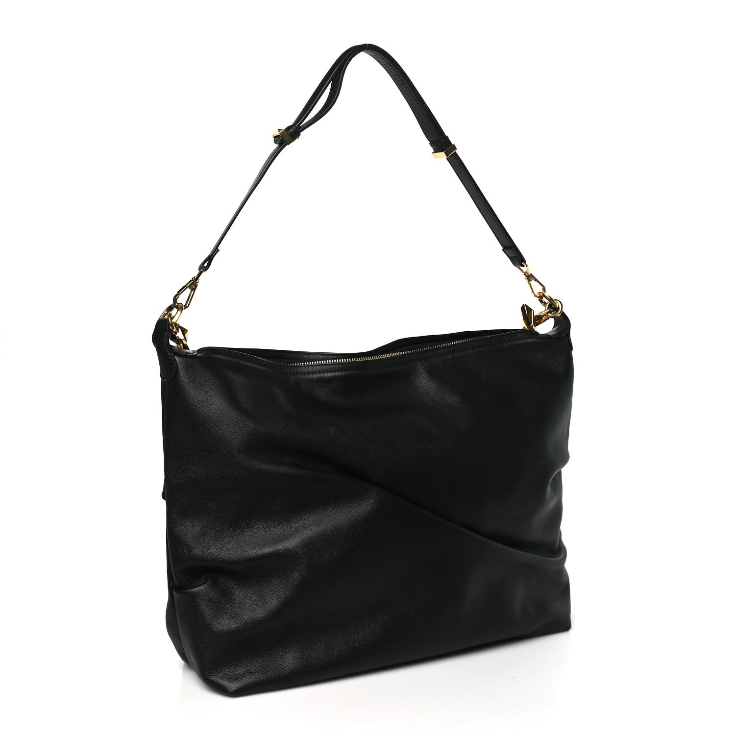 Jimmy Choo Soft Calfskin Medium Diamond Hobo Black 3 of 9