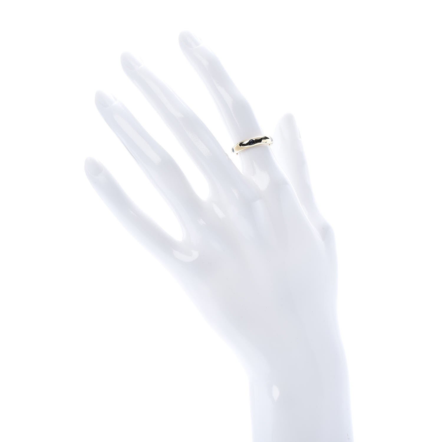 Cartier 18K Yellow Gold Blue Sapphire 4mm Wedding Band Ring 48 4.5 2 of 5