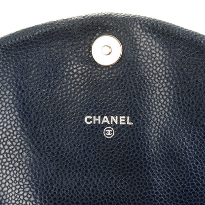 Chanel Caviar Half Moon Wallet On Chain WOC Dark Blue 6 of 8