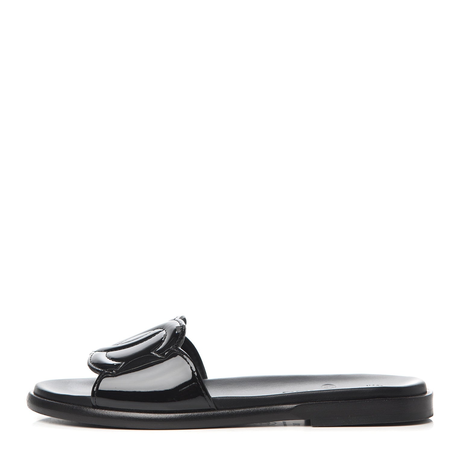 Chanel Patent Calfskin CC Slip On Mules 38 Black 1 of 11