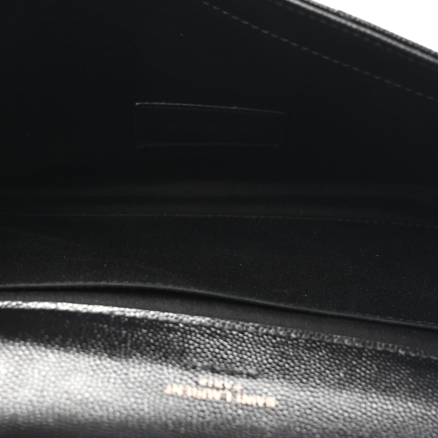 Grain De Poudre Matelasse Chevron Monogram Monochrome Envelope Clutch Black