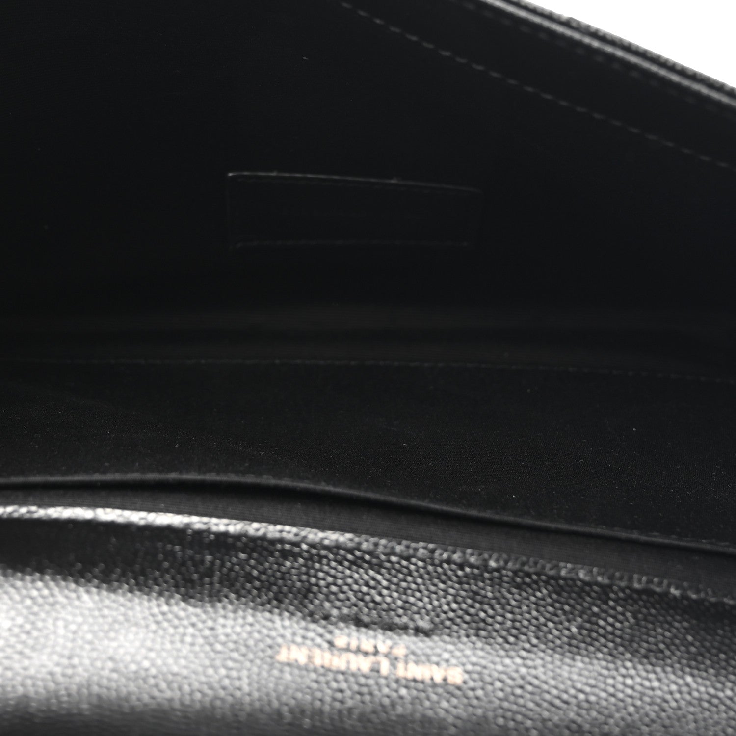 Saint Laurent Grain De Poudre Matelasse Chevron Monogram Monochrome Envelope Clutch Black 5 of 7
