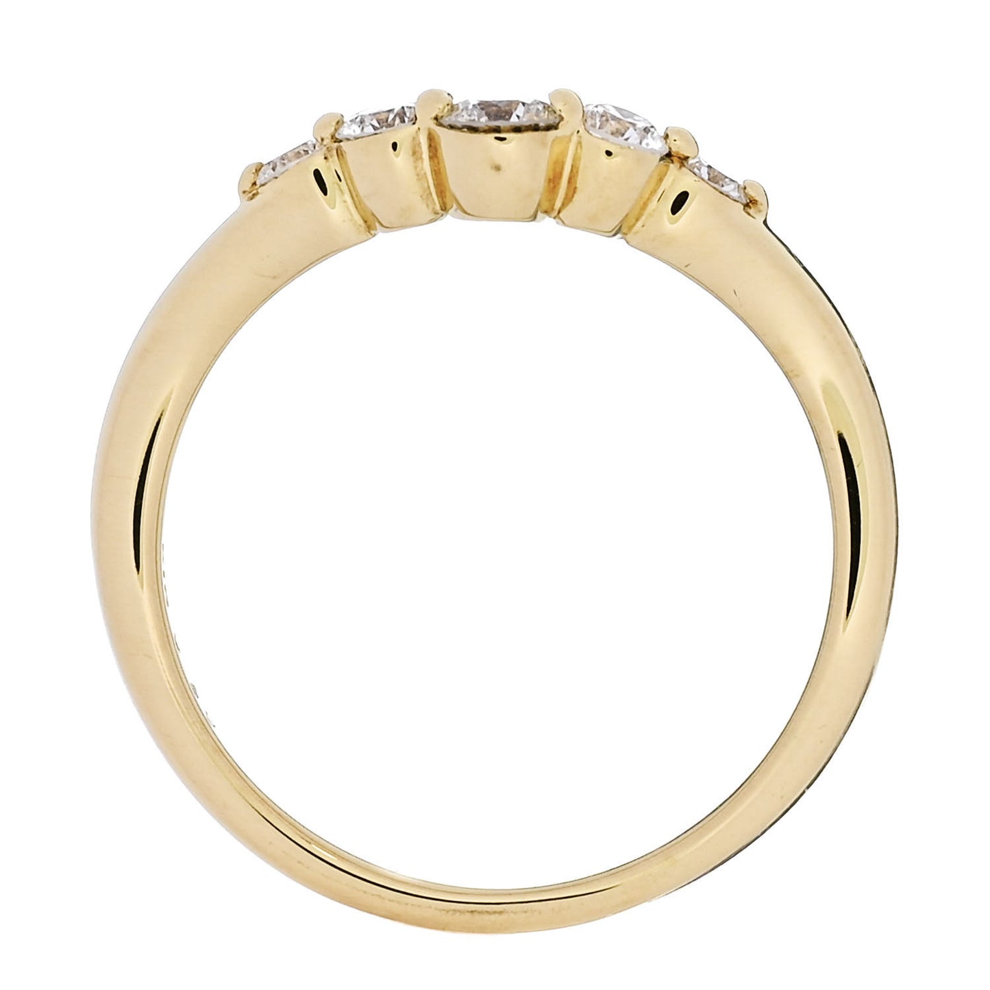 18K Yellow Gold Diamond .30ctw Curved Band Ring  50 5.25