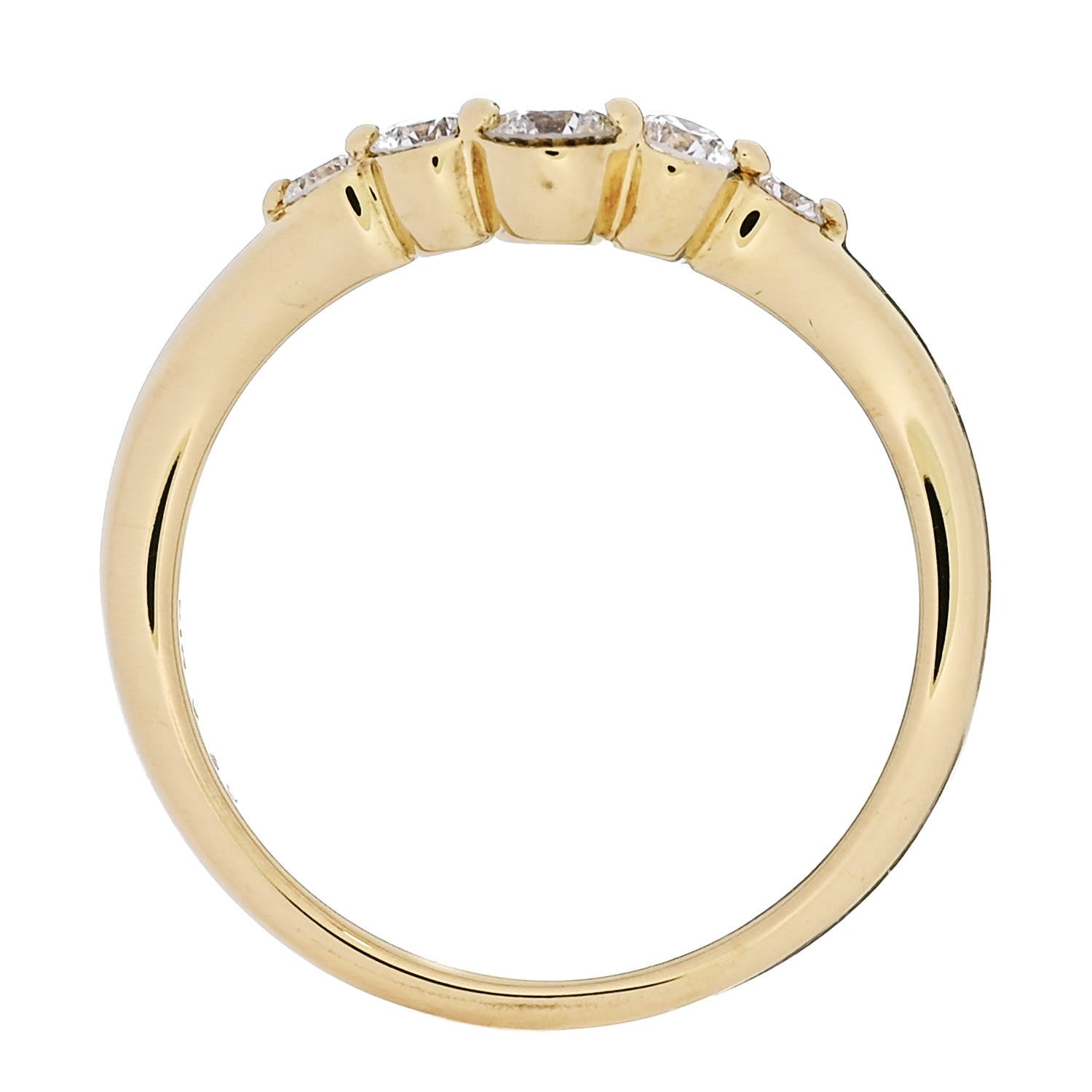 Parker & West by FASHIONPHILE 18K Yellow Gold Diamond .30ctw Curved Band Ring  50 5.25 5 of 9
