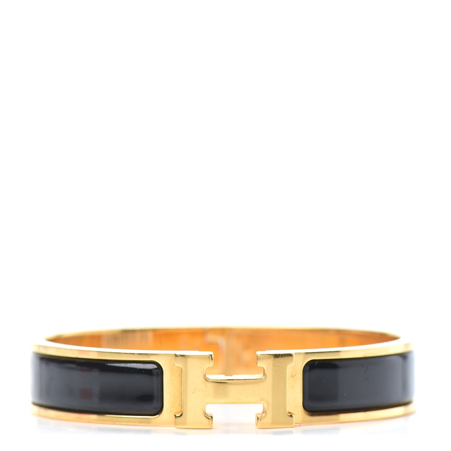 Hermes Enamel Narrow Clic Clac H Bracelet GM Black 1 of 4