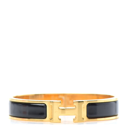 Hermes Enamel Narrow Clic Clac H Bracelet GM Black 1 of 4