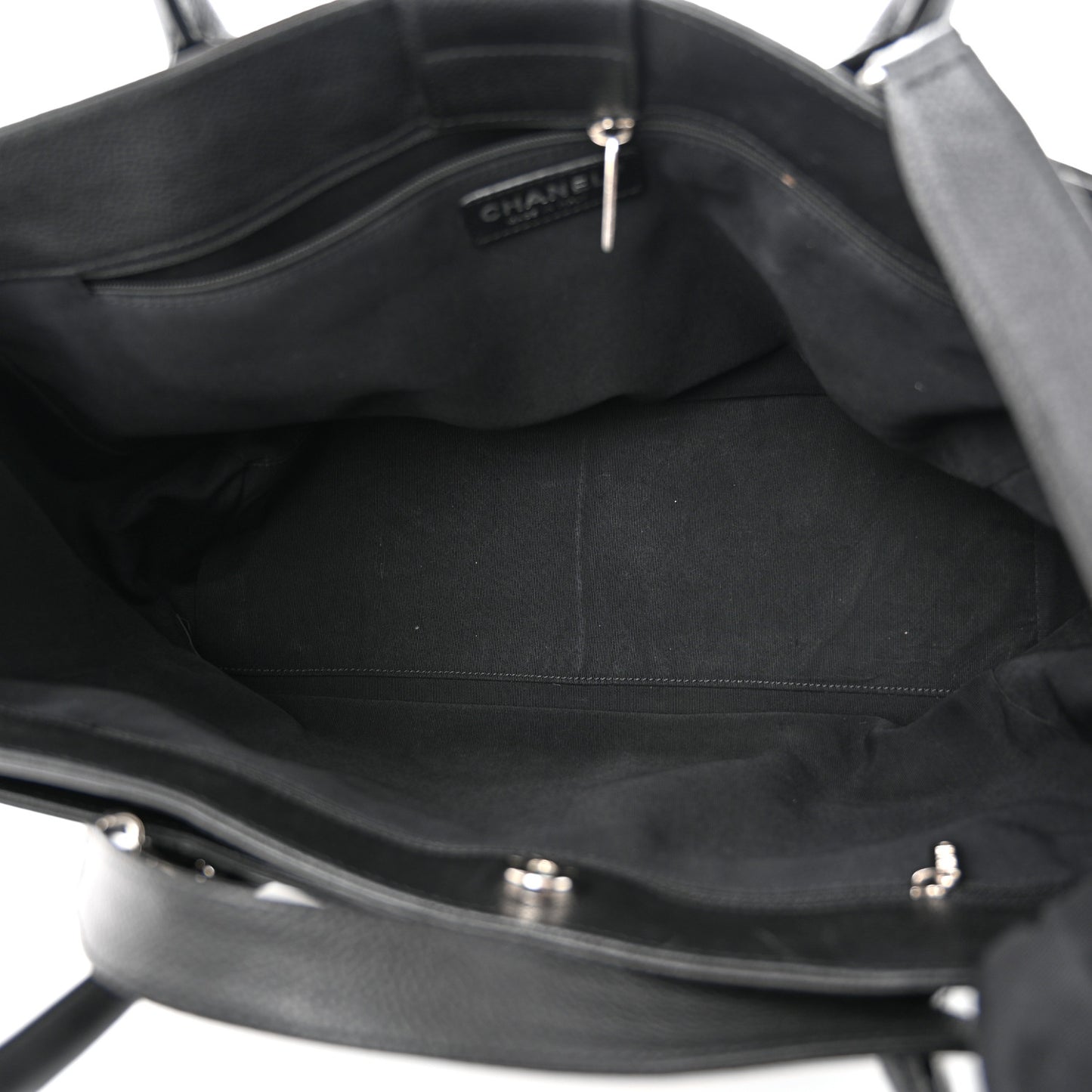 Calfskin Cerf Executive Shopper Tote Black