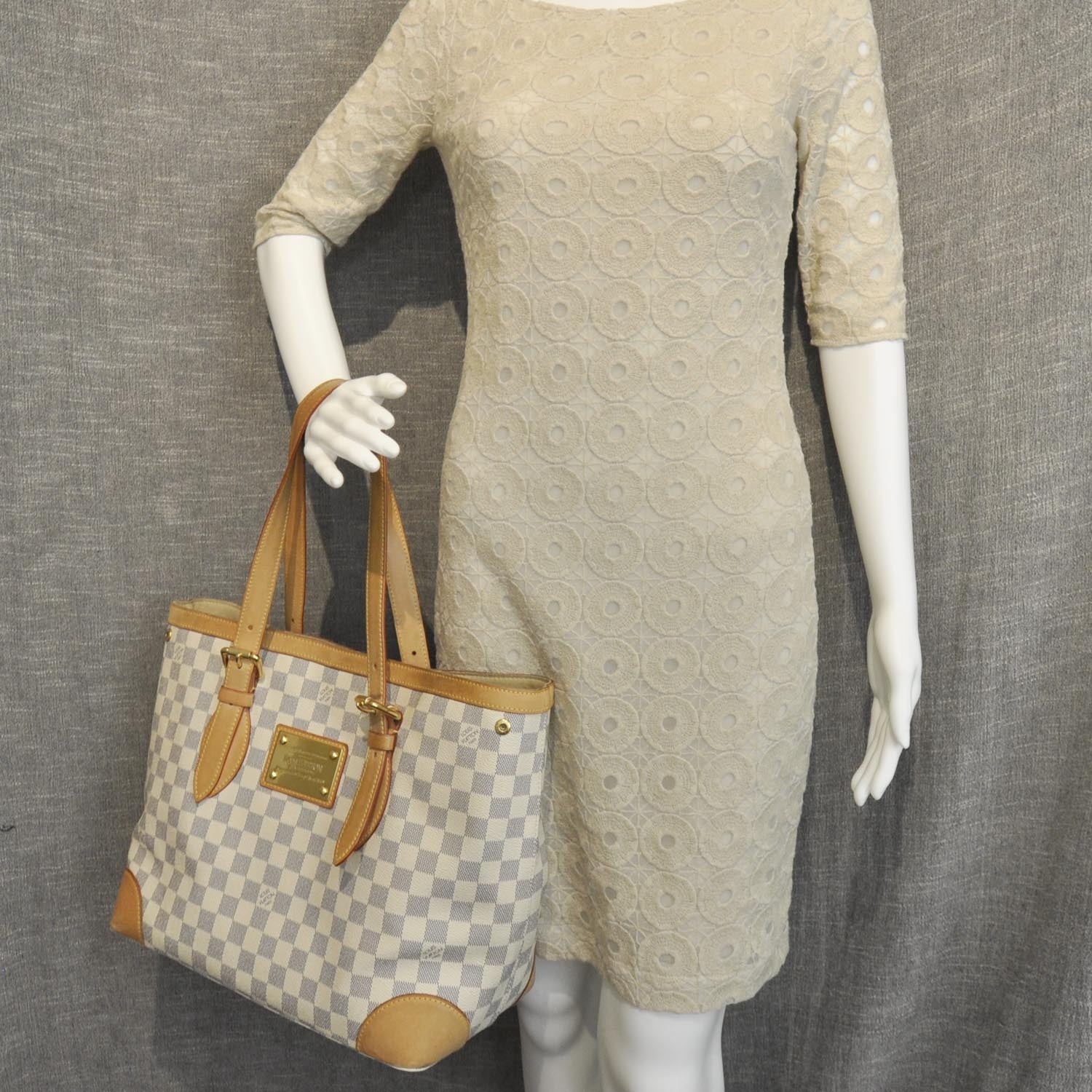 Louis Vuitton Damier Azur Hampstead MM 2 of 8