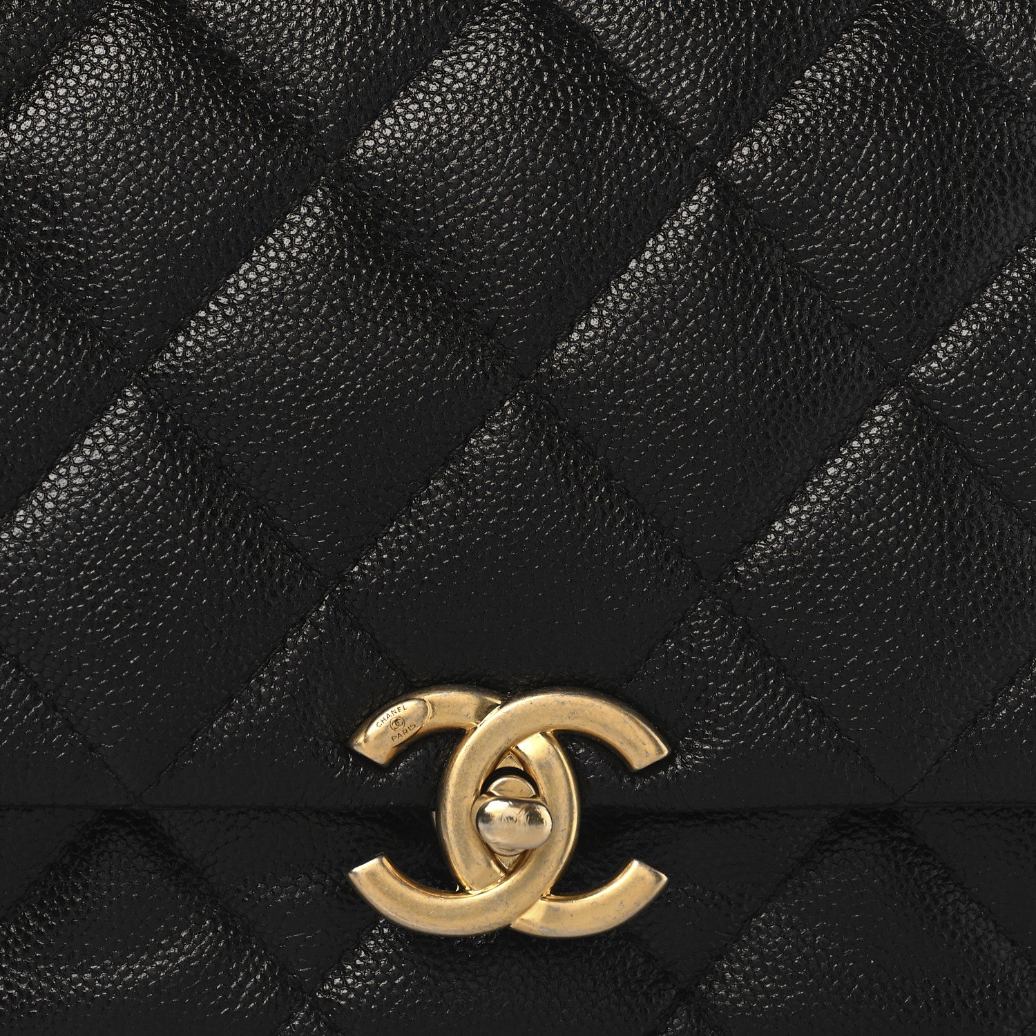 Chanel Shiny Caviar Quilted Large Chain Melody Flap Black 8 of 10