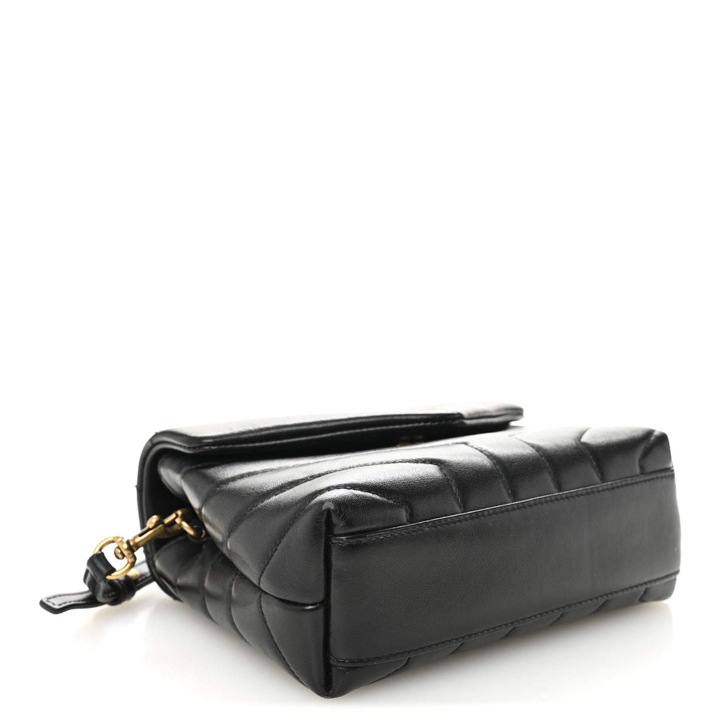 Calfskin Y Quilted Monogram Toy Loulou Crossbody Bag Black