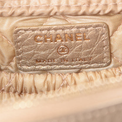 Chanel Metallic Calfskin Quilted Small Curvy Pouch Cosmetic Case Gold 6 of 8