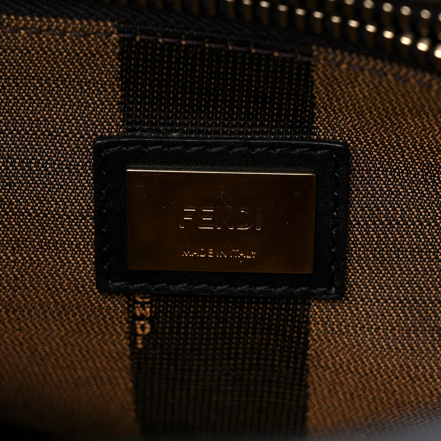 Vitello Morgan Fabric Jacquard Pequin Medium Peekaboo Iconic Satchel Black Tobacco