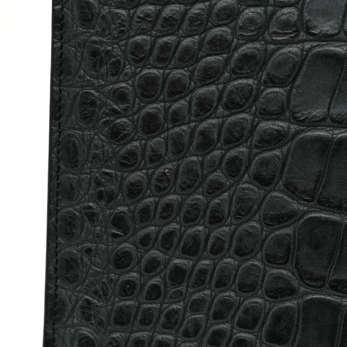 Calfskin Crocodile Embossed Small Sac De Jour Dusty Black