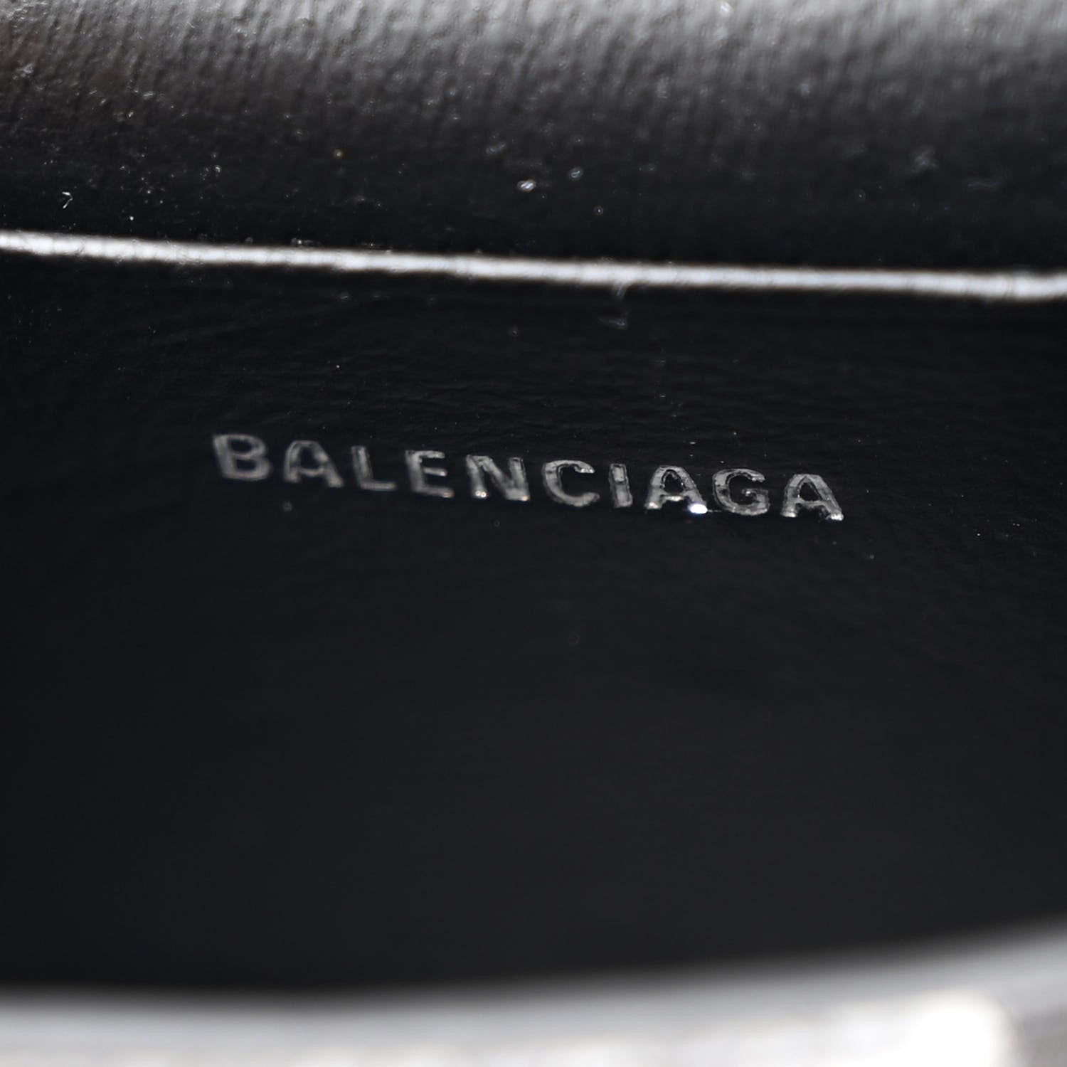 Balenciaga Shiny Calfskin Snakeskin Effect Hourglass Top Handle Bag Mini Silver Black 6 of 10
