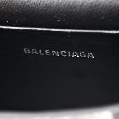 Balenciaga Shiny Calfskin Snakeskin Effect Hourglass Top Handle Bag Mini Silver Black 6 of 10