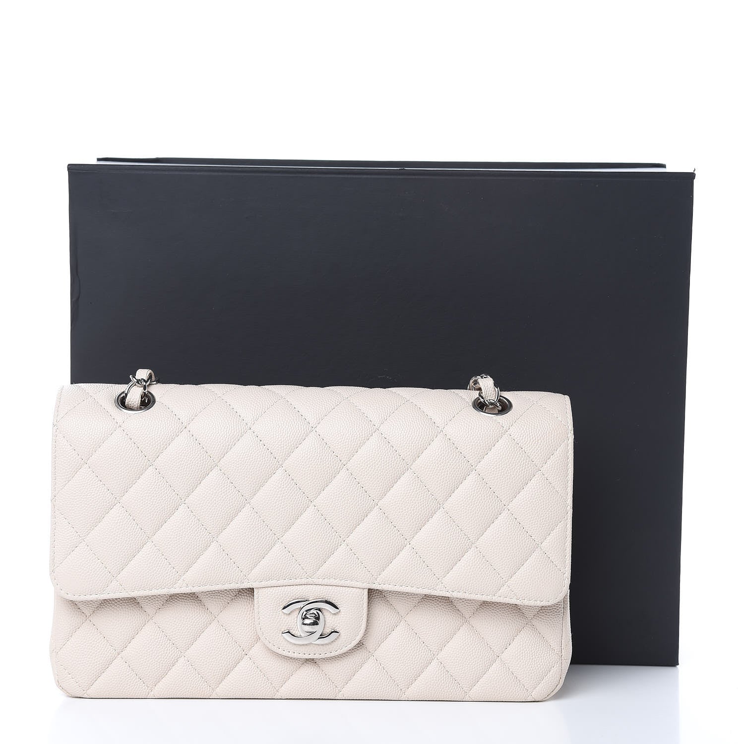 Chanel Caviar Quilted Medium Double Flap Light Beige 12 of 12