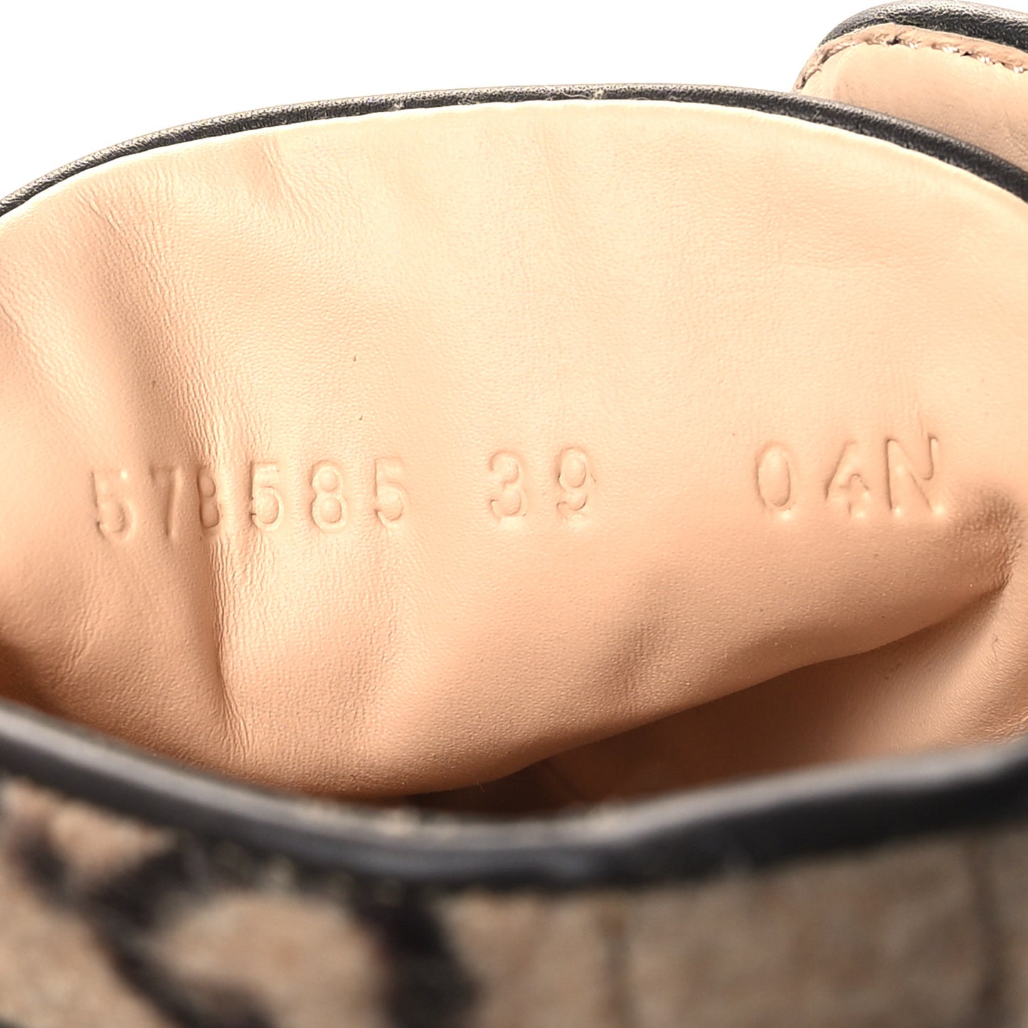 Covered Wool Big GG Monogram Womens Lace Up Combat Ankle Boots 39 Beige Ebony Cocoa