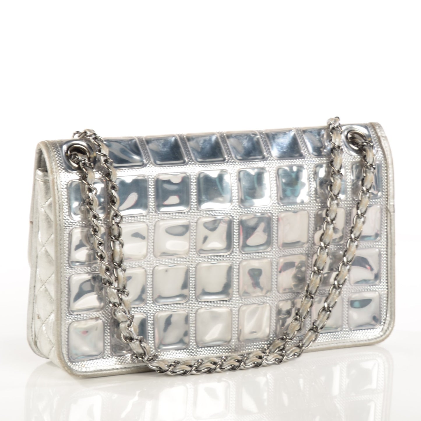 Vinyl Large Ice Cube Flap Silver