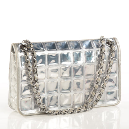 Chanel Vinyl Large Ice Cube Flap Silver 3 of 8