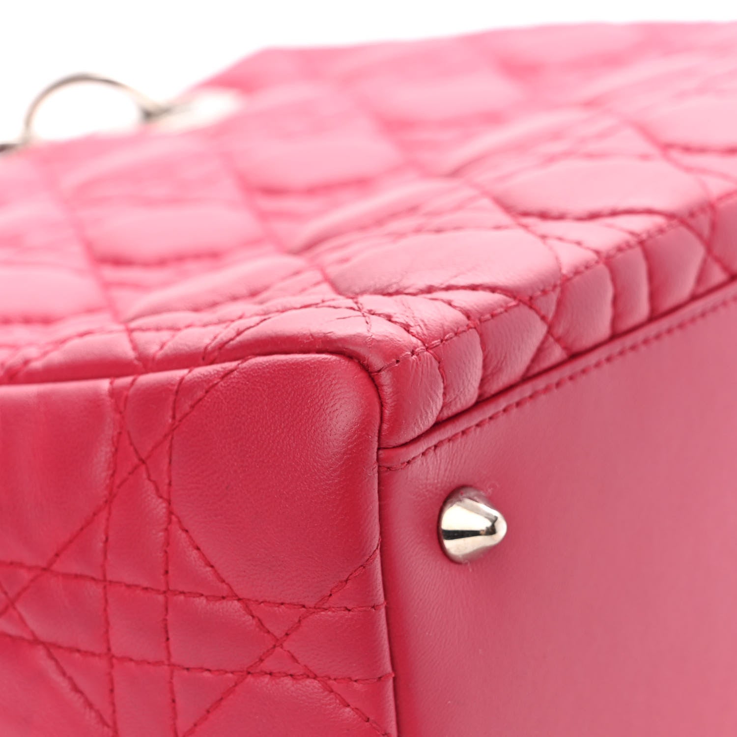 Christian Dior Lambskin Cannage Medium Lady Dior Fuchsia 10 of 14