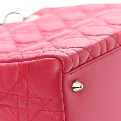 Christian Dior Lambskin Cannage Medium Lady Dior Fuchsia 10 of 14