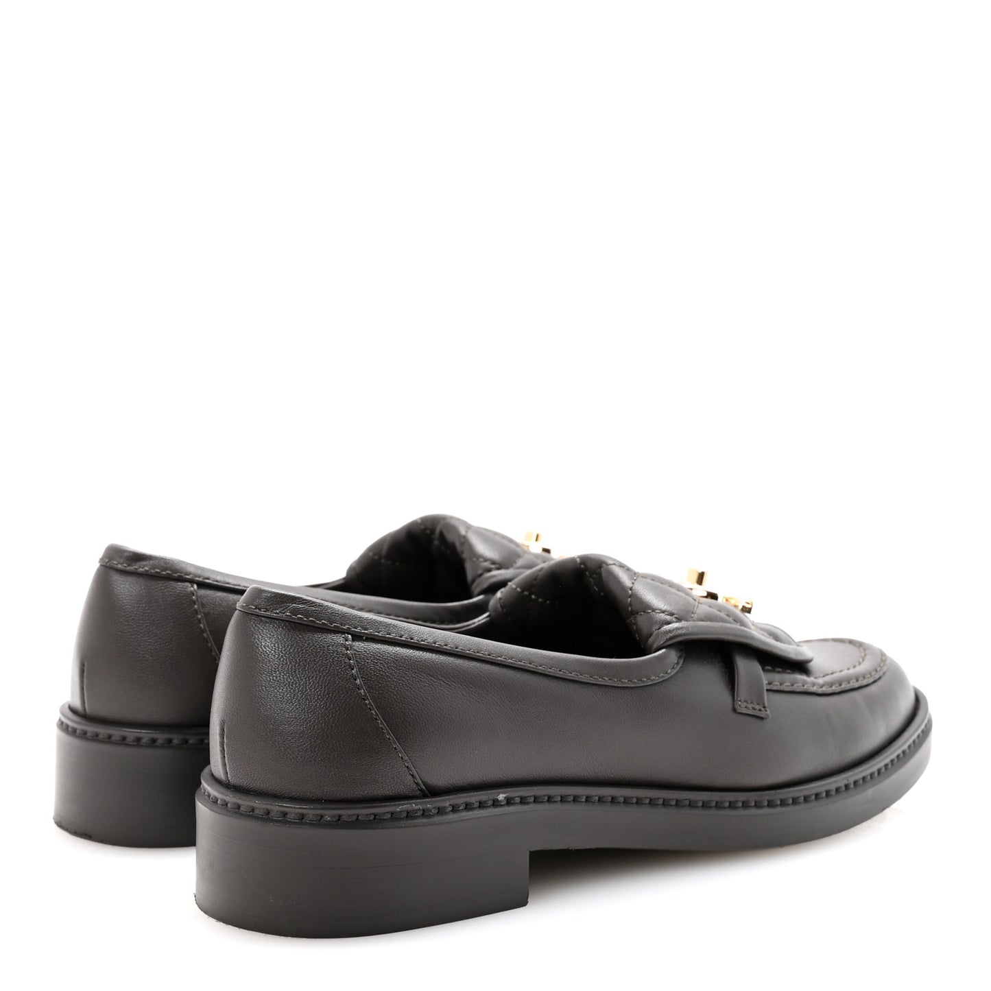 Lambskin Quilted CC Turnlock Loafers 36 Dark Brown
