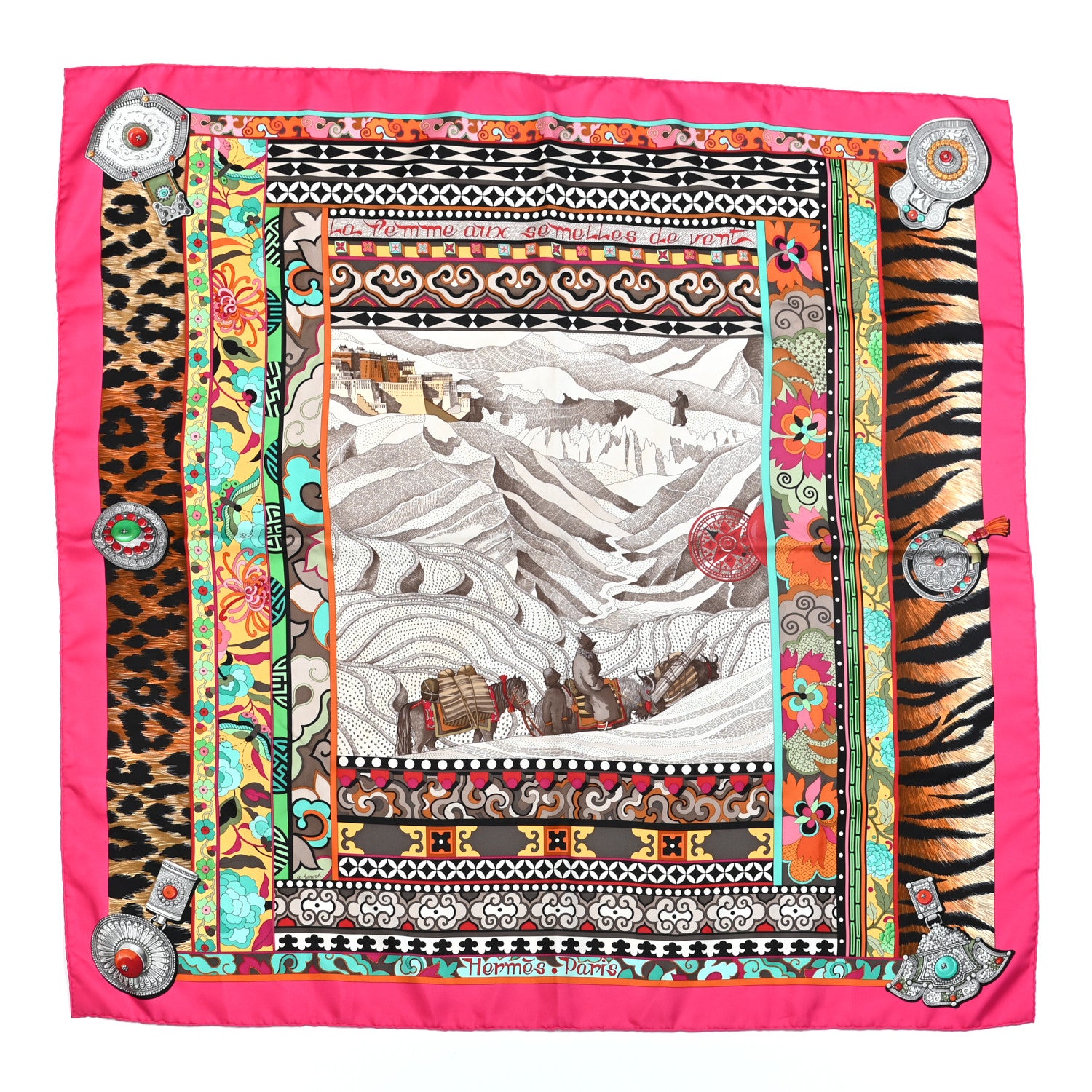 Hermes Silk La Femme Aux Semelles De Vent Scarf 90 1 of 5