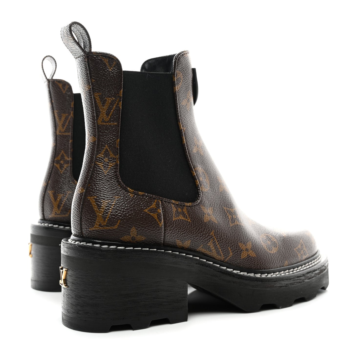 Patent Monogram LV Beaubourg Ankle Boots 36 Black