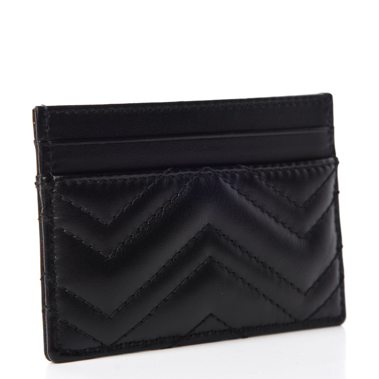 Calfskin Matelasse GG Marmont Card Holder Black