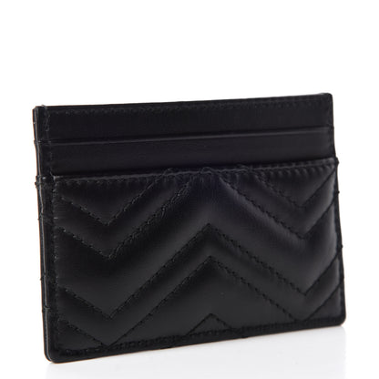 Gucci Calfskin Matelasse GG Marmont Card Holder Black 3 of 8