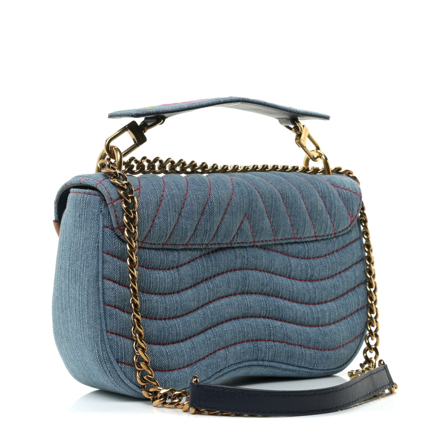 Louis Vuitton Denim New Wave Chain MM Blue 3 of 11
