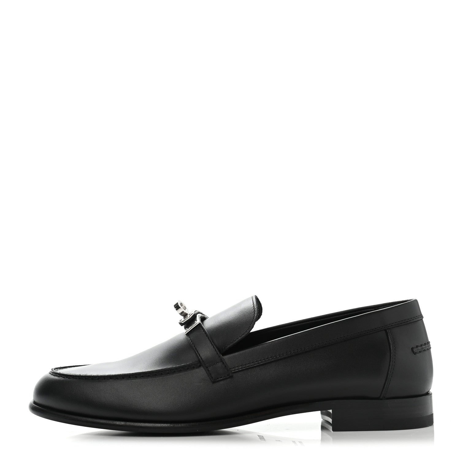 Hermes Calfskin Womens Destin Loafer 41 Black 1 of 10