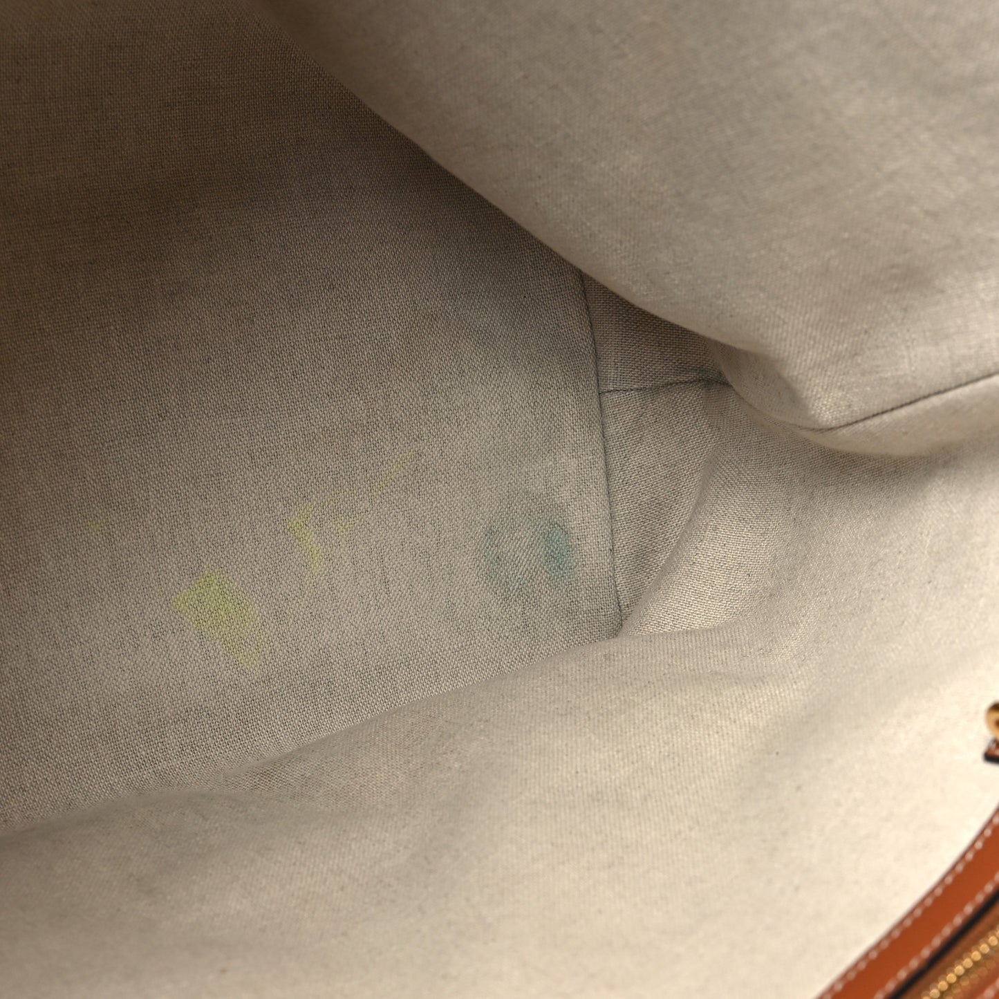 Textile Calfskin Horizontal Cabas Beige Tan