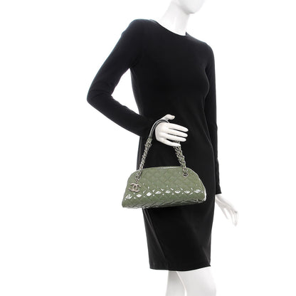 Chanel Patent Quilted Small Just Mademoiselle Green 2 of 7