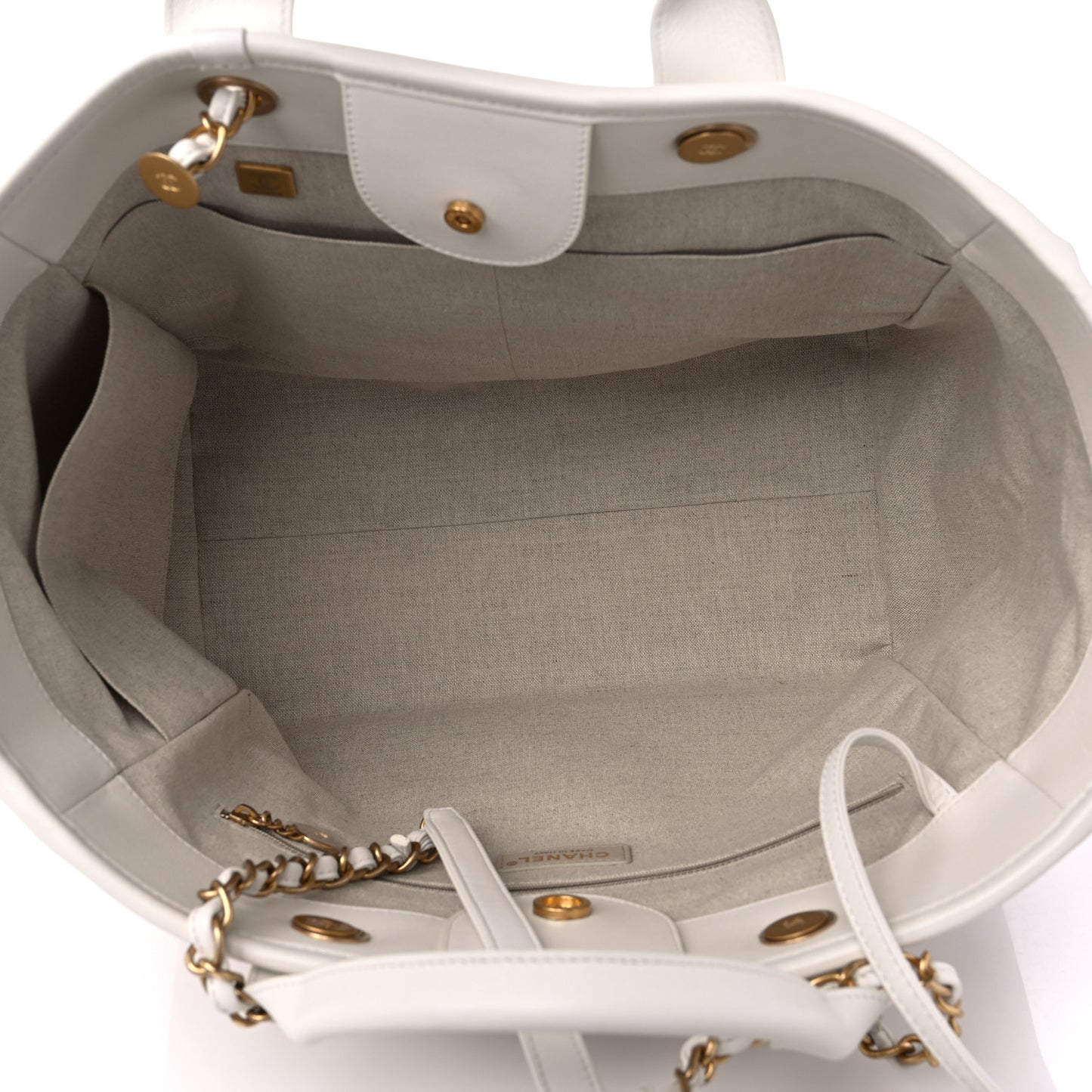 Calfskin Medium Deauville Tote White Multicolor