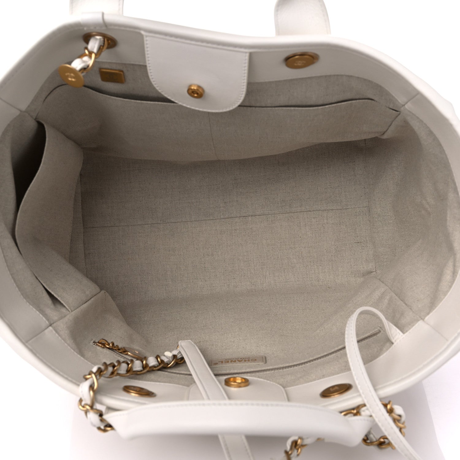 Chanel Calfskin Medium Deauville Tote White Multicolor 5 of 11