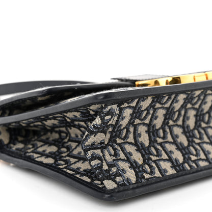 Christian Dior Oblique 30 Montaigne Chain Flap Bag Blue 8 of 9