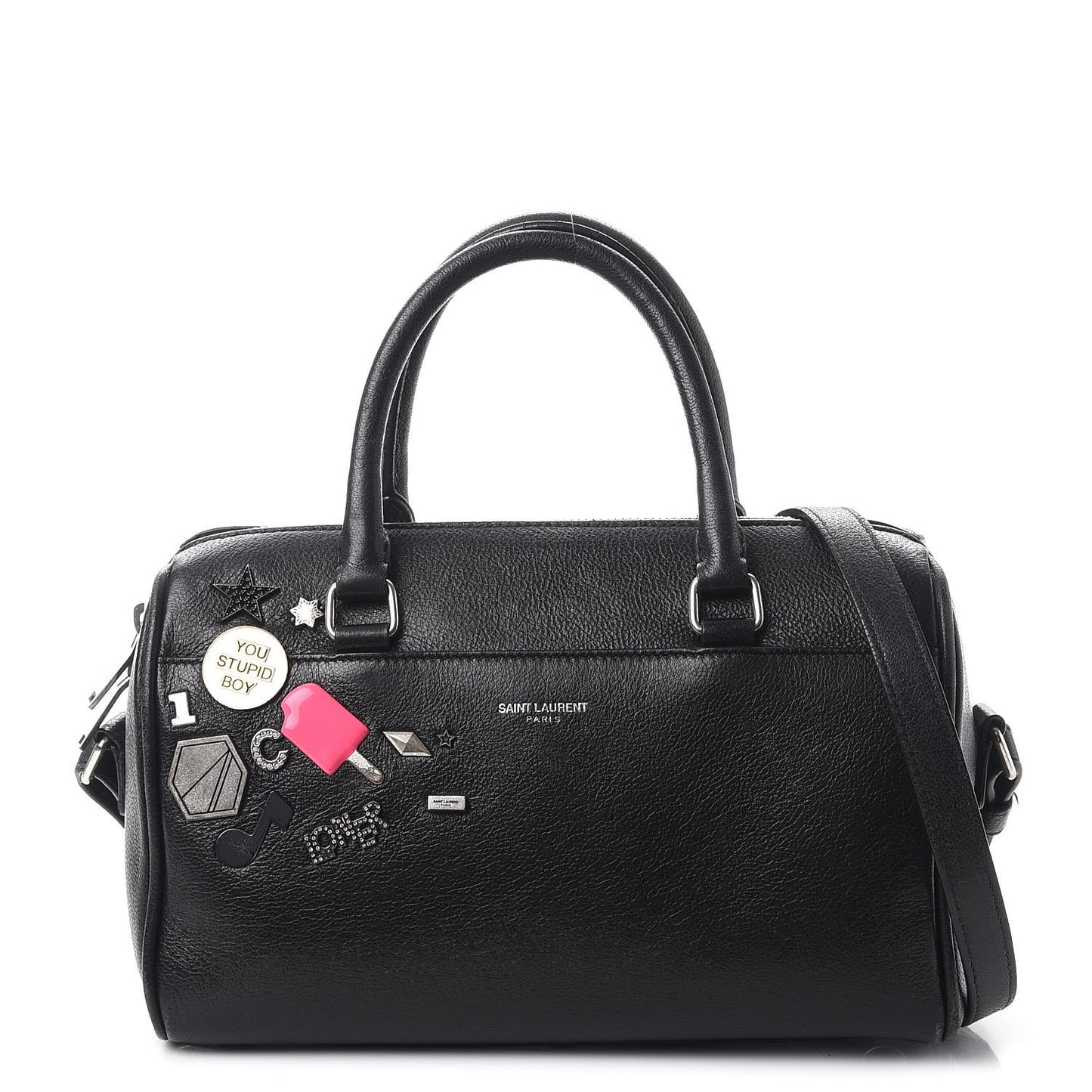 Goatskin Embellished Classic Baby Duffle Black