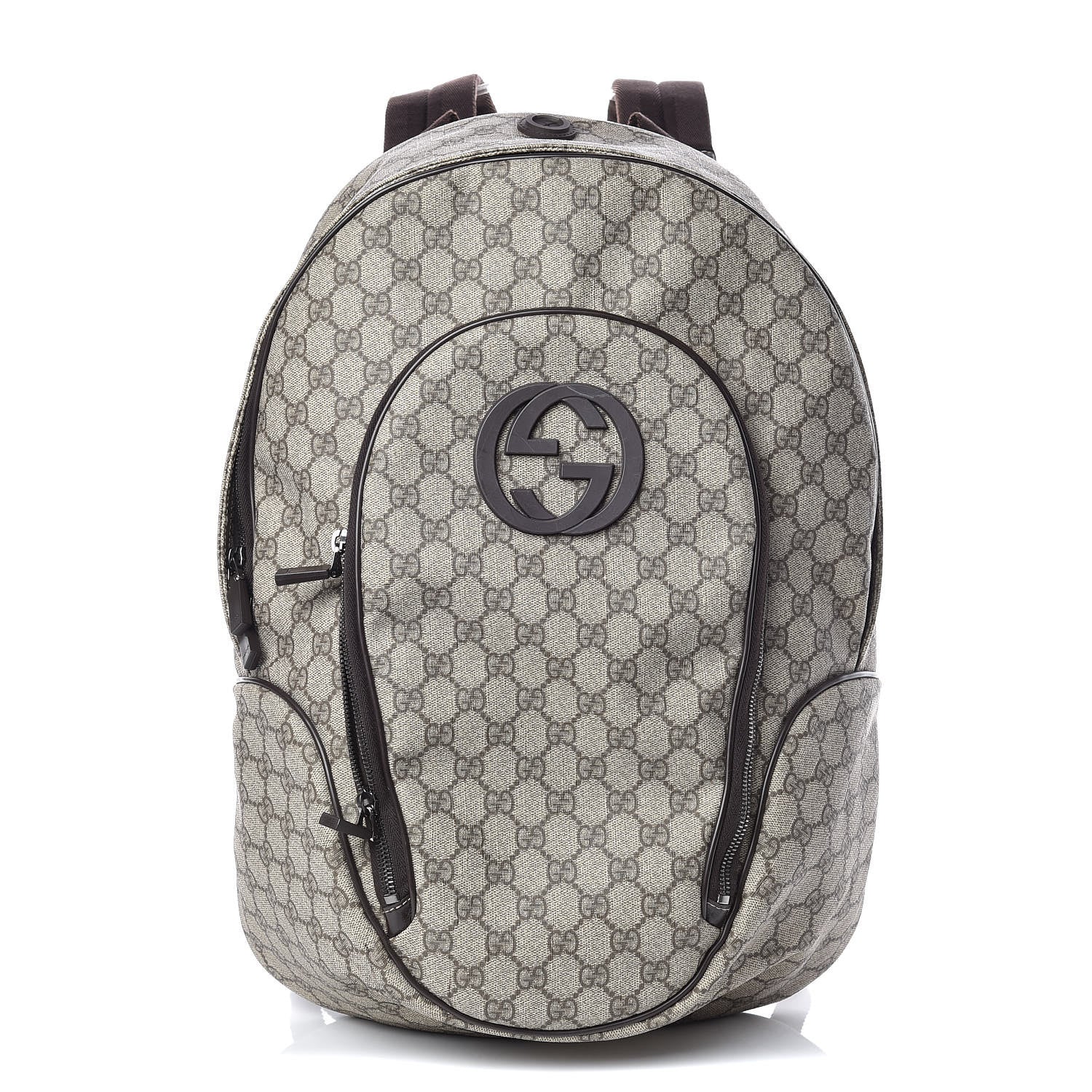 Gucci GG Plus Monogram Interlocking G Medium Backpack Dark Brown 1 of 10