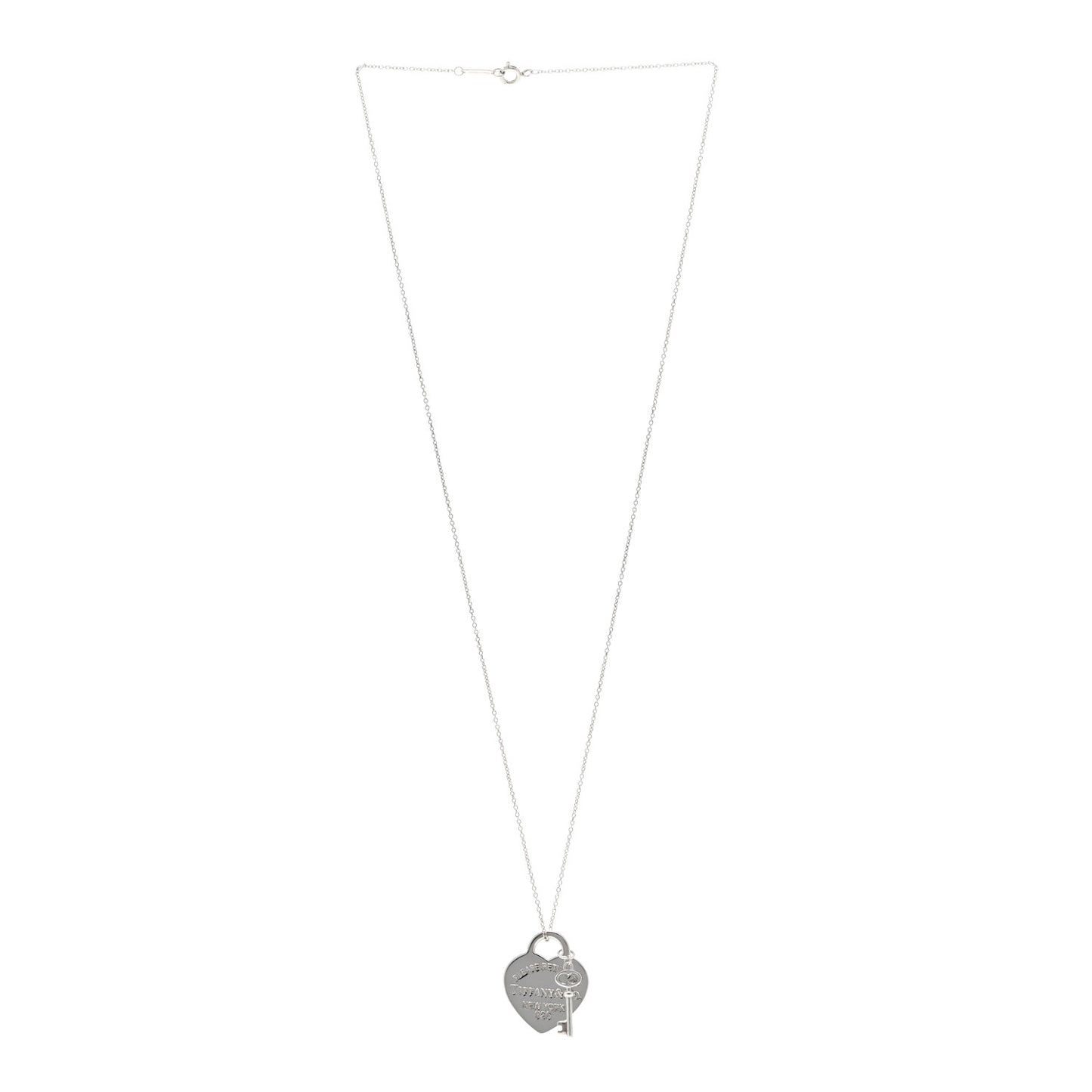 Sterling Silver Return to Tiffany Heart Tag Key Pendant Necklace