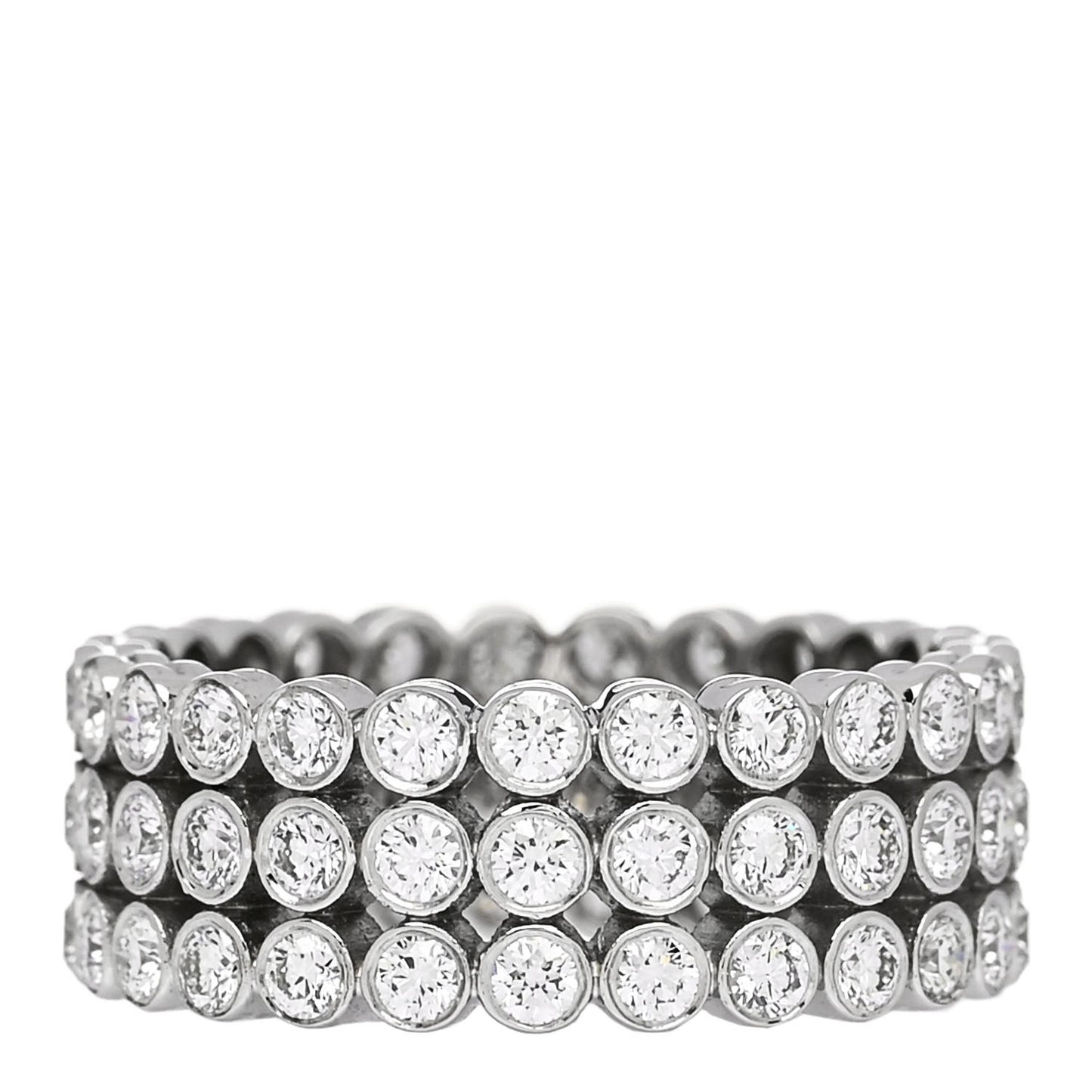Platinum Diamond Jazz Three-Row Band Ring 49 4.75