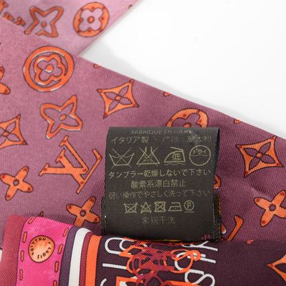 Louis Vuitton Silk Monogram Map Bandeau Plum Orient 5 of 6